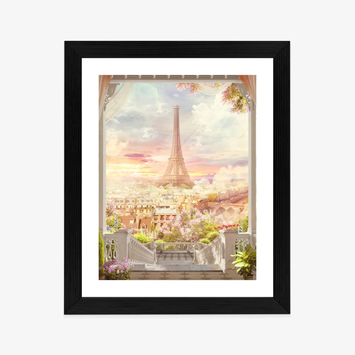 Plakat Widok Z Tarasu Na Malowniczy Paryż