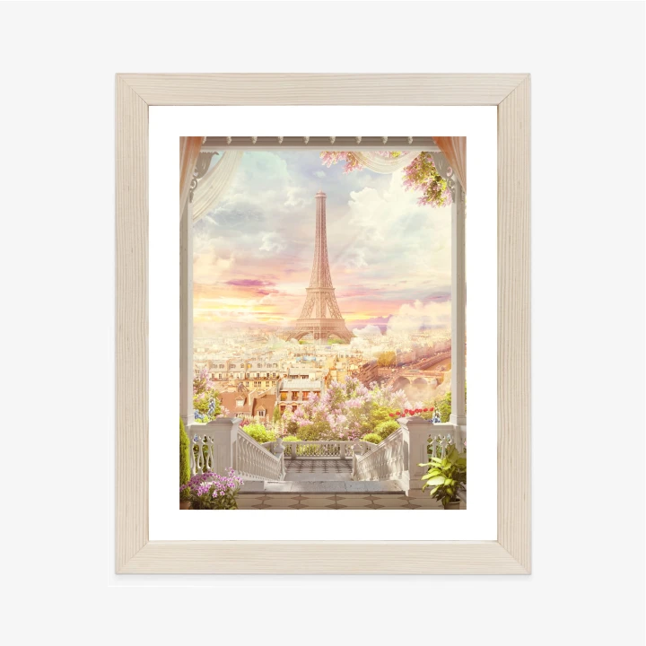 Plakat Widok Z Tarasu Na Malowniczy Paryż