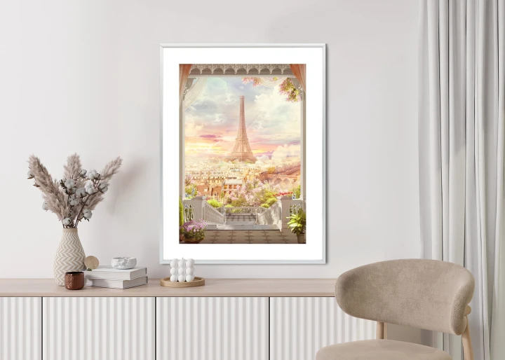 Plakat Widok Z Tarasu Na Malowniczy Paryż