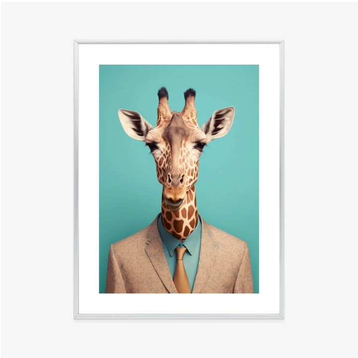Plakat Żyrafa W Krawacie I Marynarce