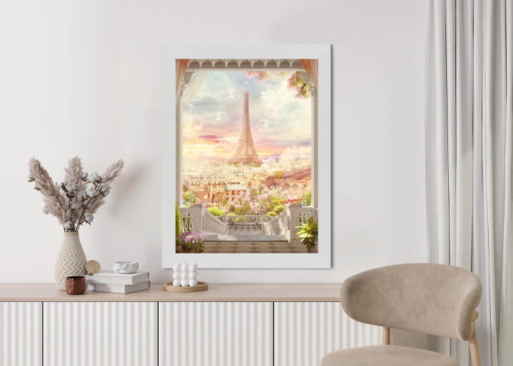 Plakat Widok Z Tarasu Na Malowniczy Paryż