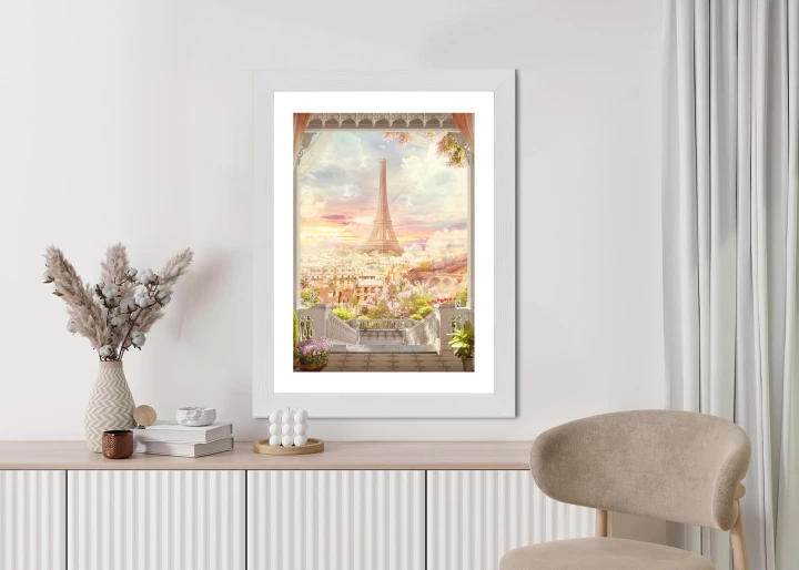 Plakat Widok Z Tarasu Na Malowniczy Paryż