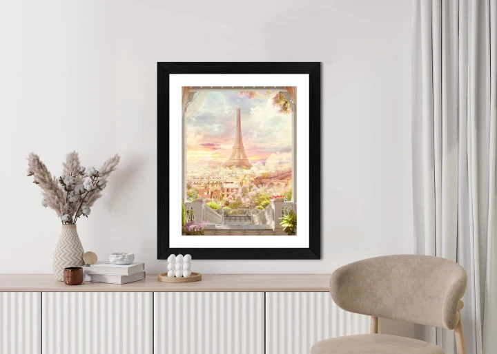 Plakat Widok Z Tarasu Na Malowniczy Paryż