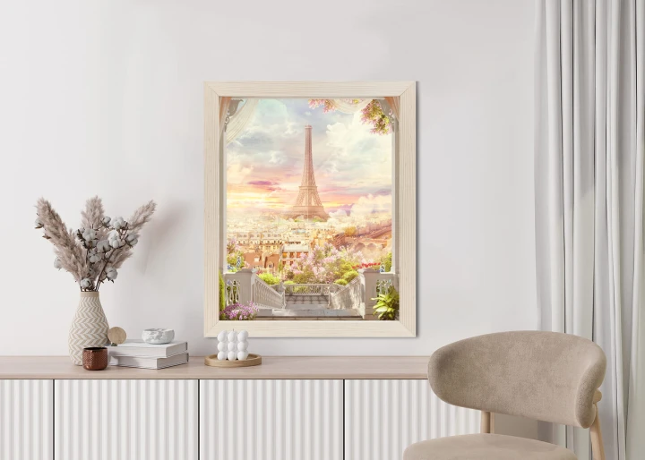 Plakat Widok Z Tarasu Na Malowniczy Paryż