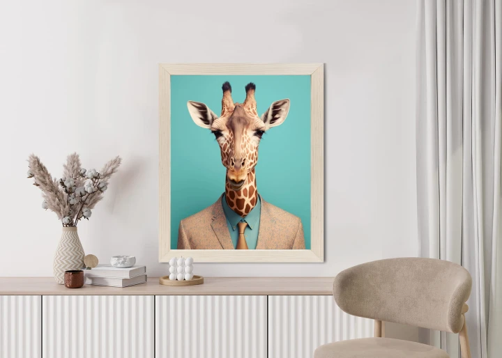 Plakat Żyrafa W Krawacie I Marynarce