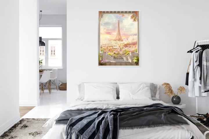 Plakat Widok Z Tarasu Na Malowniczy Paryż