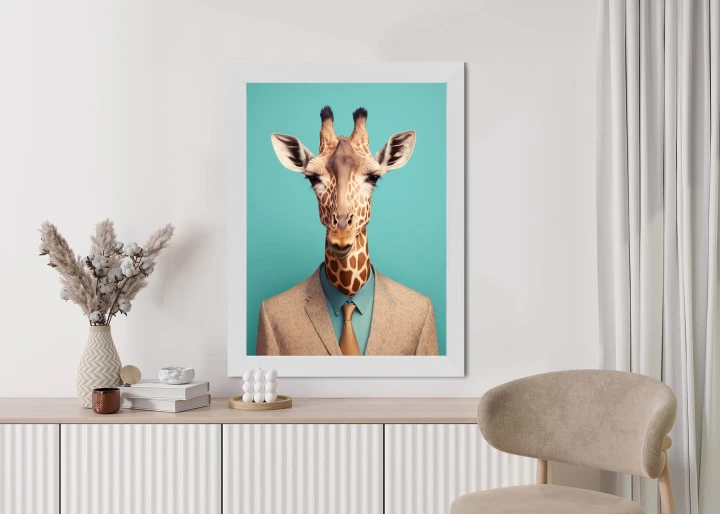 Plakat Żyrafa W Krawacie I Marynarce