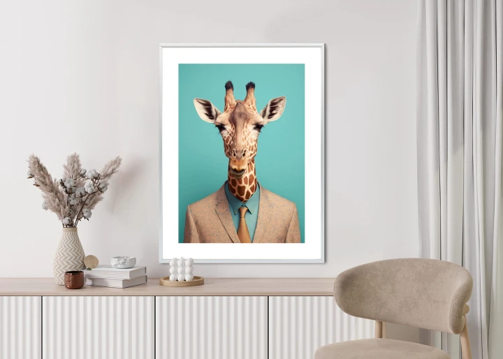 Plakat Żyrafa W Krawacie I Marynarce