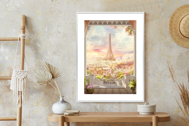 Plakat Widok Z Tarasu Na Malowniczy Paryż