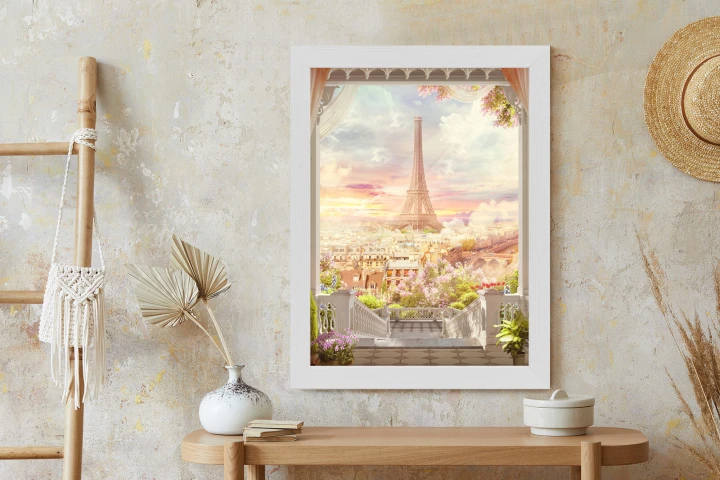 Plakat Widok Z Tarasu Na Malowniczy Paryż