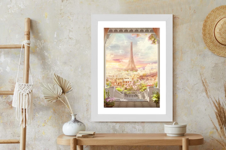 Plakat Widok Z Tarasu Na Malowniczy Paryż