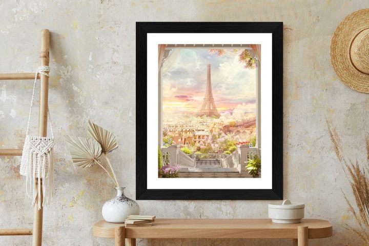 Plakat Widok Z Tarasu Na Malowniczy Paryż