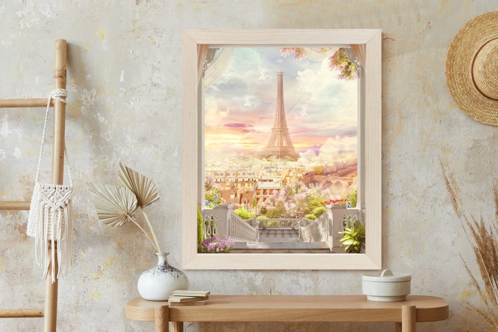 Plakat Widok Z Tarasu Na Malowniczy Paryż