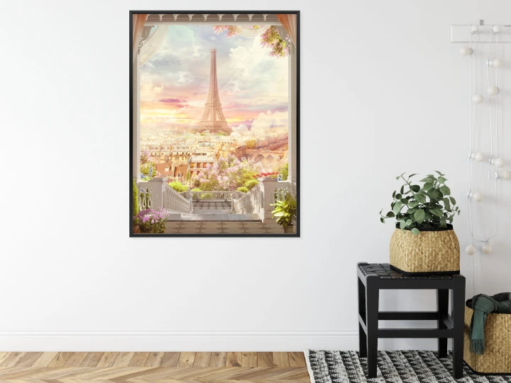 Plakat Widok Z Tarasu Na Malowniczy Paryż