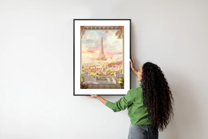 Plakat Widok Z Tarasu Na Malowniczy Paryż