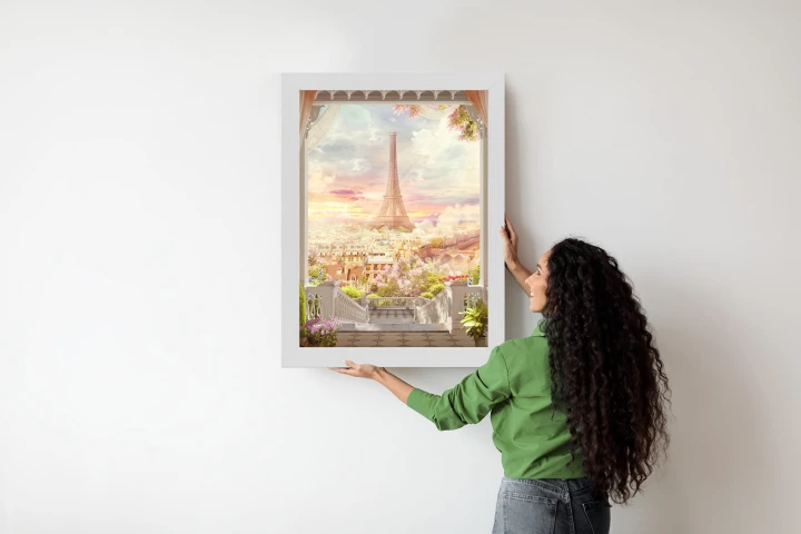 Plakat Widok Z Tarasu Na Malowniczy Paryż