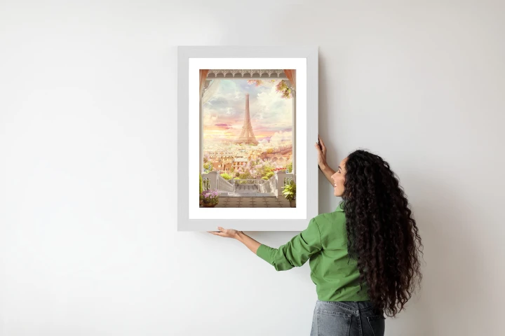 Plakat Widok Z Tarasu Na Malowniczy Paryż