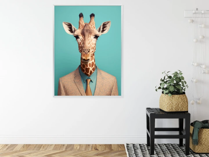 Plakat Żyrafa W Krawacie I Marynarce