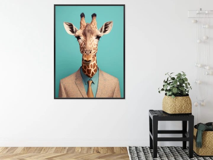 Plakat Żyrafa W Krawacie I Marynarce