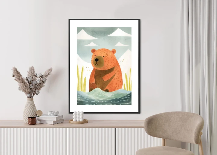 Plakat Niedźwiadek Nad Wodą