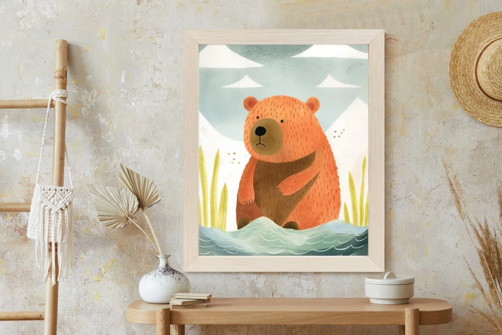 Plakat Niedźwiadek Nad Wodą