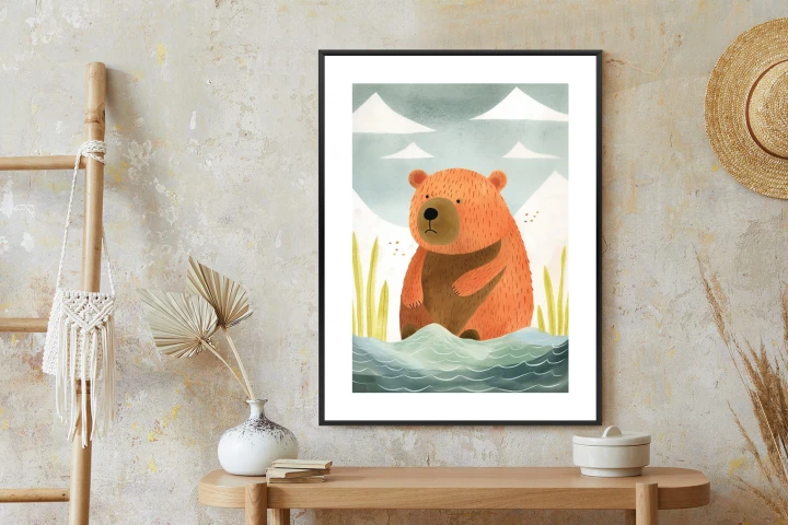 Plakat Niedźwiadek Nad Wodą