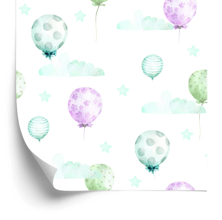 Tapeta Pastelowe Balony Na Tle Gwiazd