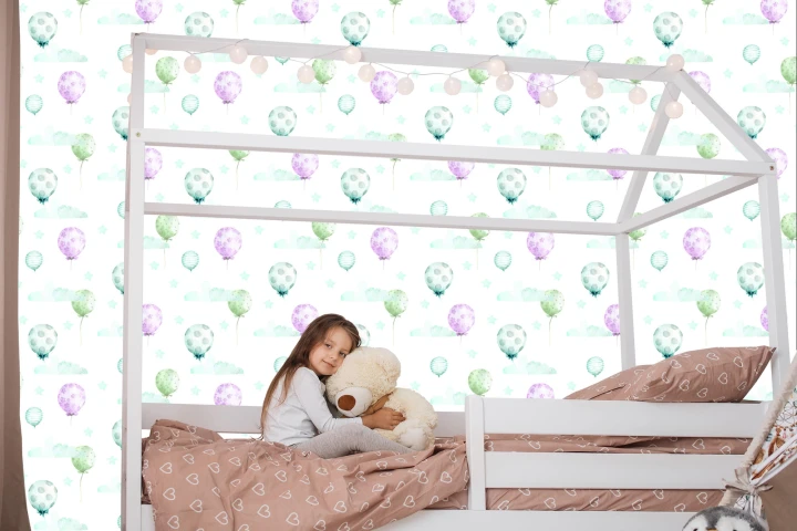 Tapeta Pastelowe Balony Na Tle Gwiazd