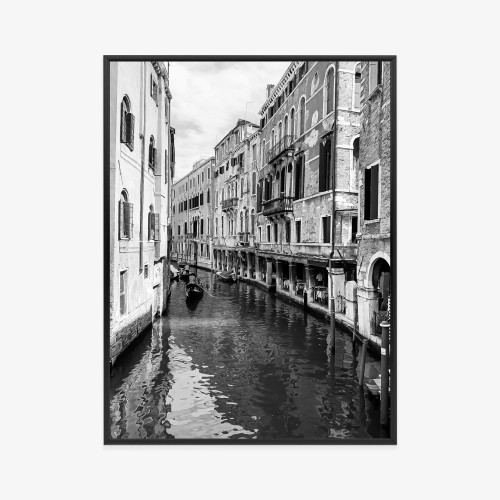 Plakat Kanał W Wenecji W Czerni I Bieli