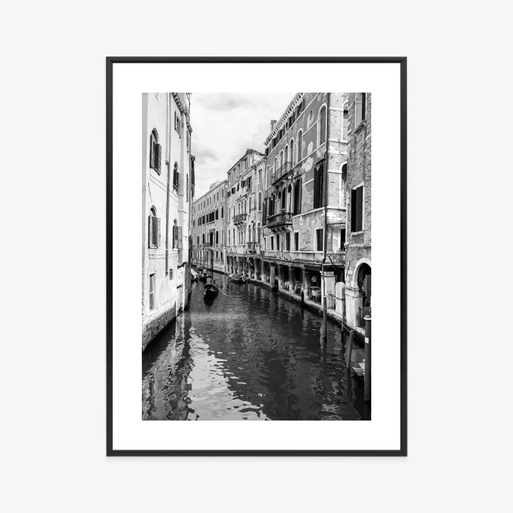 Plakat Kanał W Wenecji W Czerni I Bieli