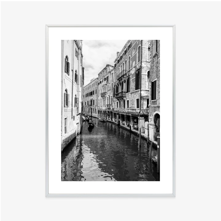 Plakat Kanał W Wenecji W Czerni I Bieli