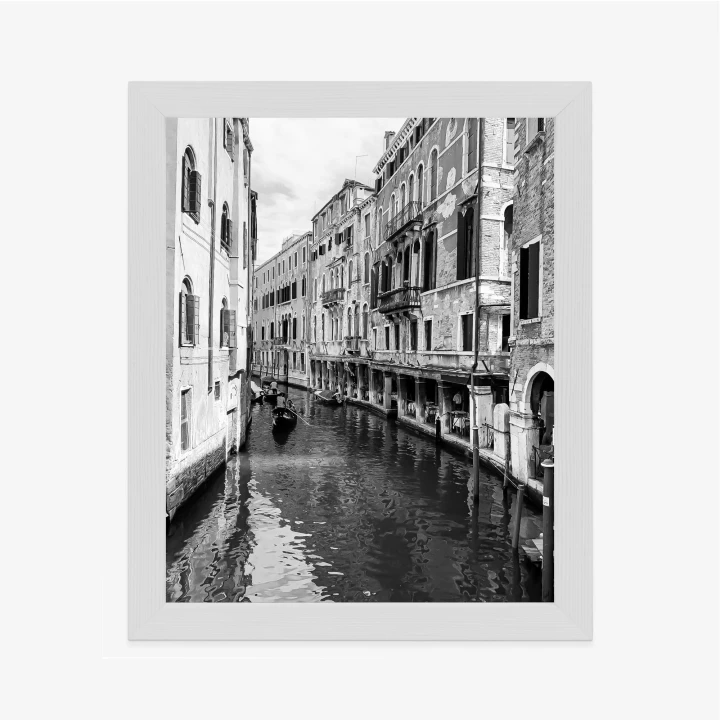 Plakat Kanał W Wenecji W Czerni I Bieli