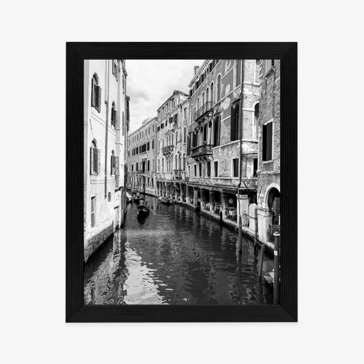 Plakat Kanał W Wenecji W Czerni I Bieli