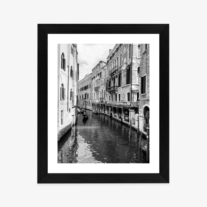 Plakat Kanał W Wenecji W Czerni I Bieli
