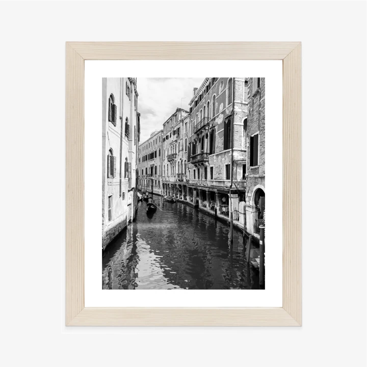 Plakat Kanał W Wenecji W Czerni I Bieli