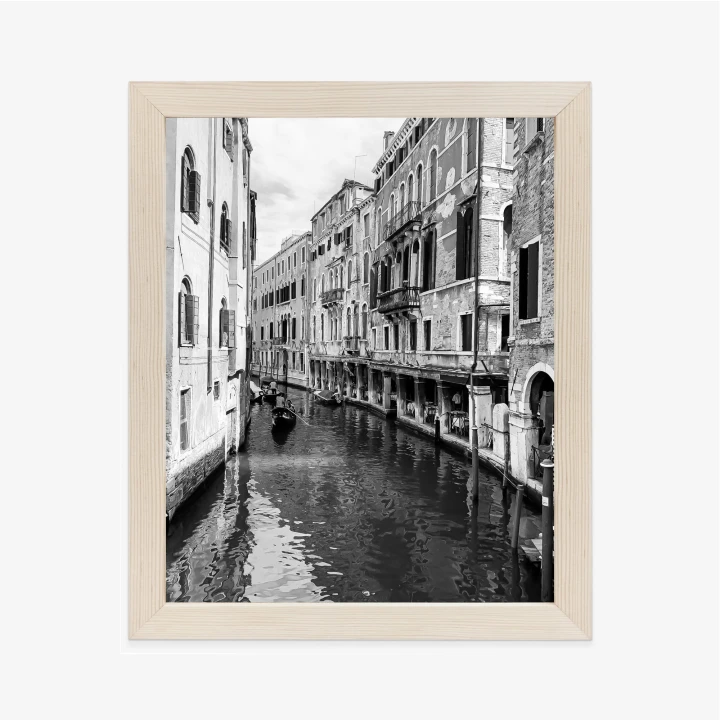 Plakat Kanał W Wenecji W Czerni I Bieli