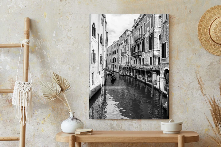 Plakat Kanał W Wenecji W Czerni I Bieli