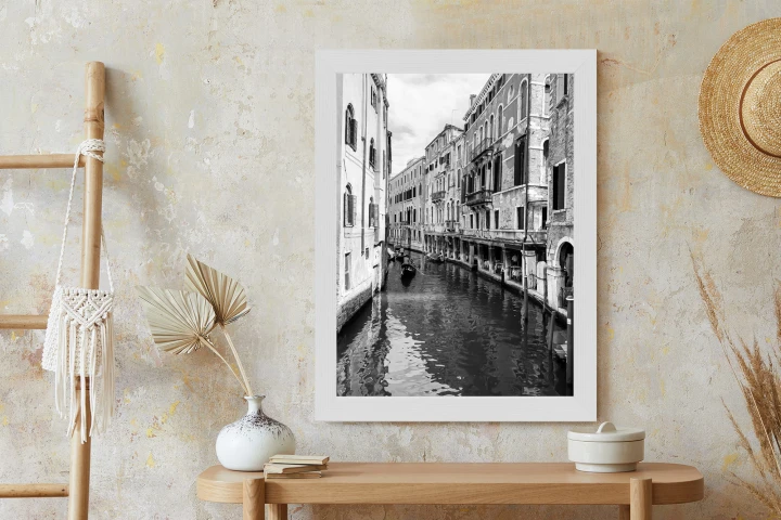 Plakat Kanał W Wenecji W Czerni I Bieli