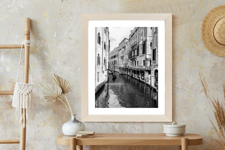 Plakat Kanał W Wenecji W Czerni I Bieli