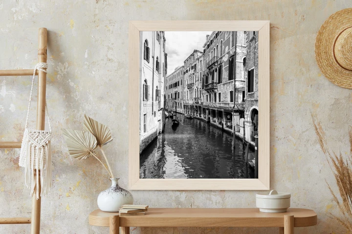Plakat Kanał W Wenecji W Czerni I Bieli