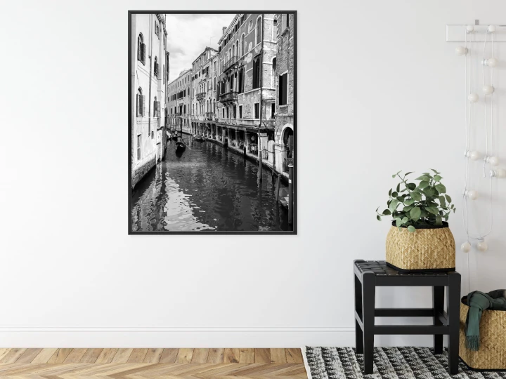 Plakat Kanał W Wenecji W Czerni I Bieli