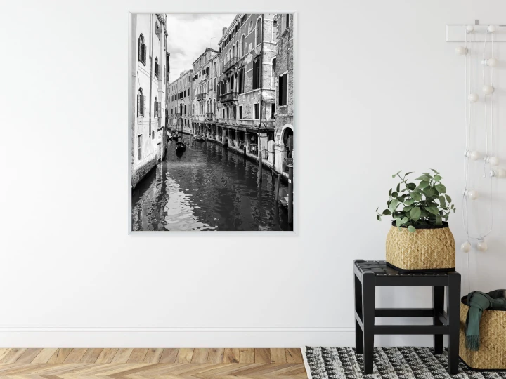 Plakat Kanał W Wenecji W Czerni I Bieli