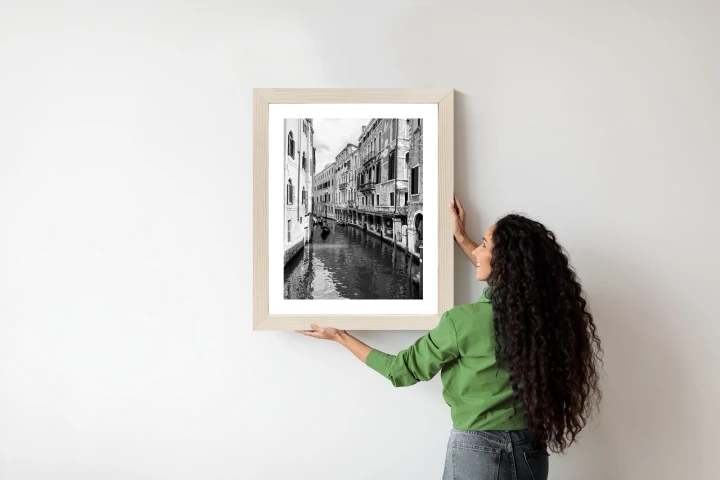 Plakat Kanał W Wenecji W Czerni I Bieli