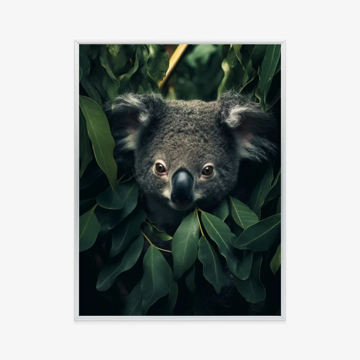 Plakat Koala Siedzący W Liściach