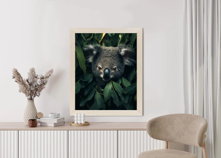 Plakat Koala Siedzący W Liściach