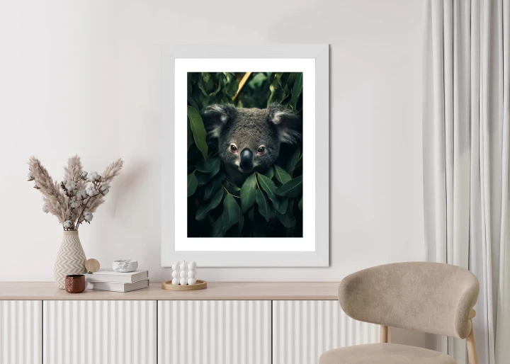Plakat Koala Siedzący W Liściach