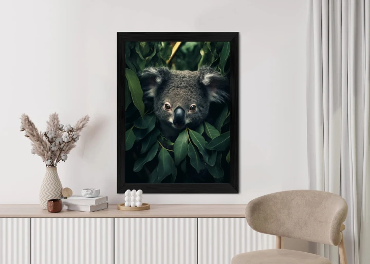 Plakat Koala Siedzący W Liściach