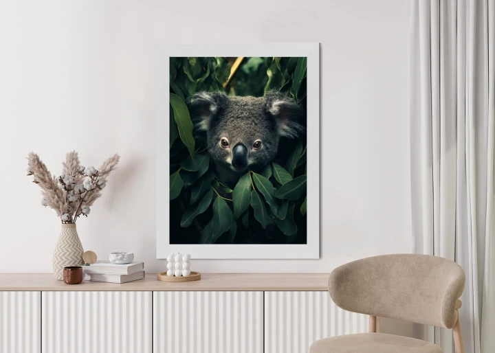 Plakat Koala Siedzący W Liściach