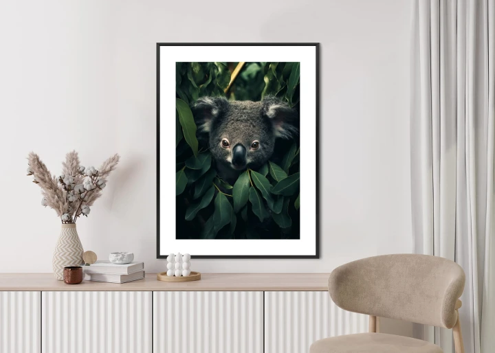 Plakat Koala Siedzący W Liściach