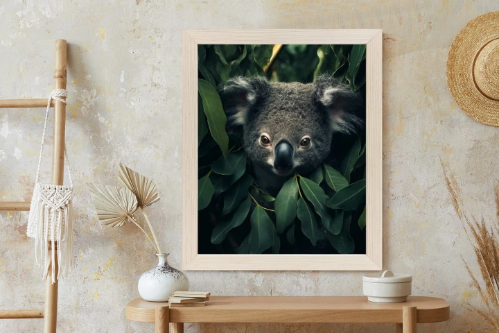 Plakat Koala Siedzący W Liściach